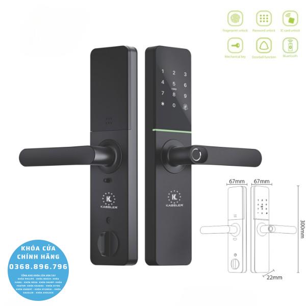 Khóa cửa vân tay Kassler KL79H App wifi - mặt sau