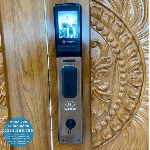 Khóa cửa vân tay Kassler KL828C - lắp đặt thực tế