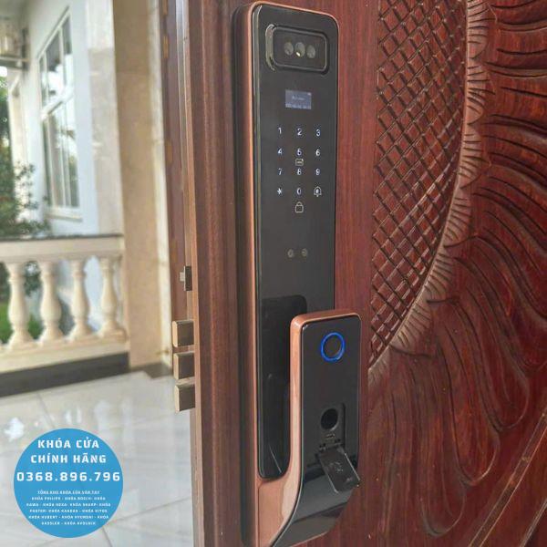 Khóa cửa vân tay Kassler KL828F Face 3D - mặt sau