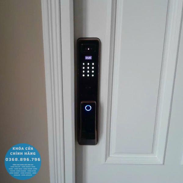 Khóa cửa vân tay Kassler KL828F Face 3D - lắp đặt thực tế