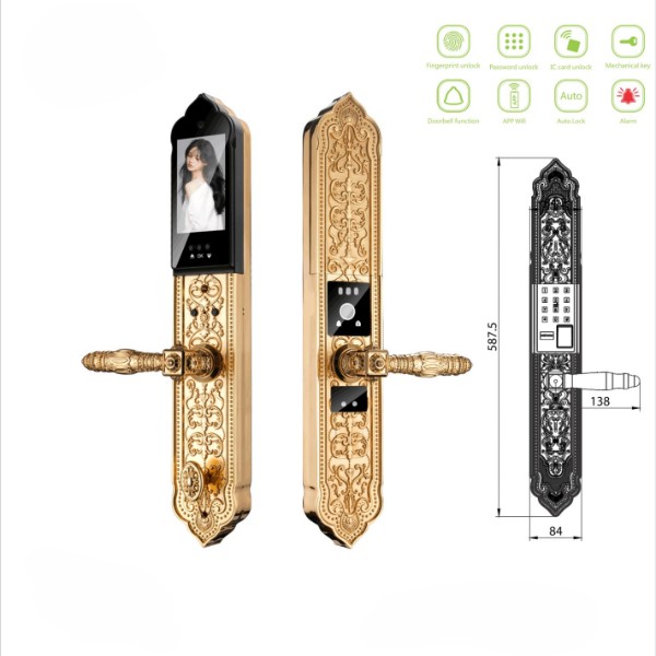 Khóa cửa vân tay tân cổ điển Kassler KL929F Pro face id chính hãng