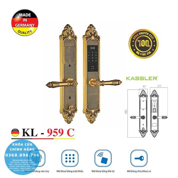 Khóa cửa vân tay tân cổ điển Kassler KL 959C - lắp đặt thực tế