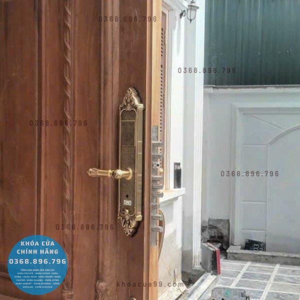 Khóa cửa vân tay tân cổ điển Kassler KL 969C - mặt sau