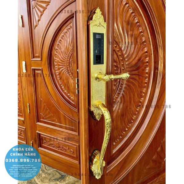 Khóa cửa vân tay tân cổ điển Kassler KL 969G - mặt sau