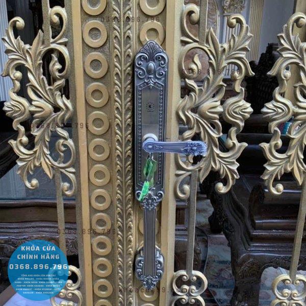 Khóa cửa vân tay tân cổ điển Kassler KL 979GR - lắp đặt thực tế