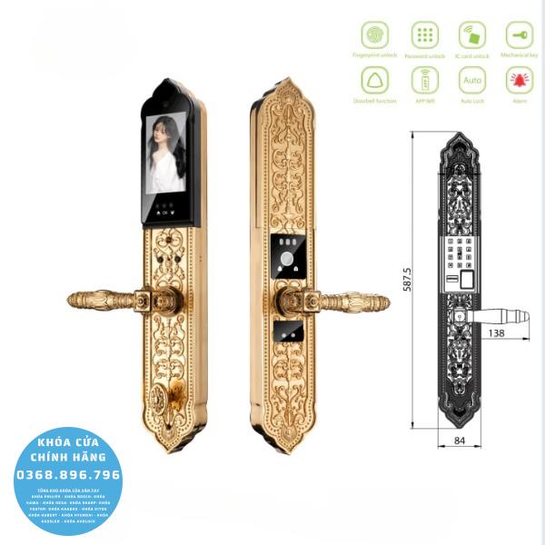 Khóa cửa vân tay tân cổ điển Kassler KL-989-FS đúc đồng nguyên khối - phụ kiện