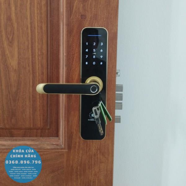Khóa cửa vân tay Kassler KL668 Gold App Wifi - mặt sau