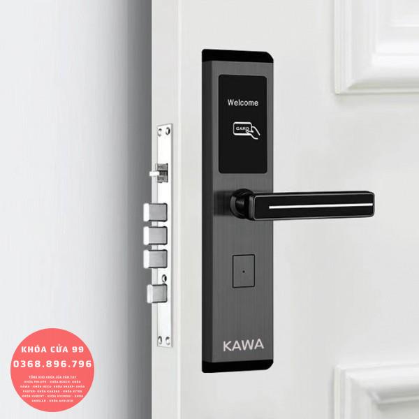 Khóa cửa khách sạn KS610 - lắp đặt thực tế