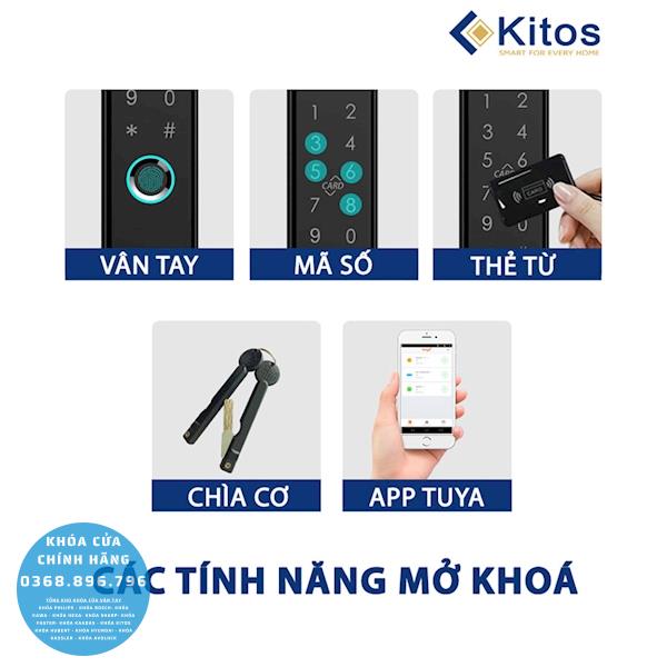Khóa cửa nhôm vân tay Kitos KT AL38 Plus - chi tiết