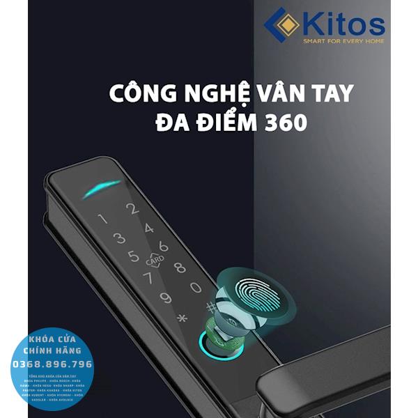 Khóa cửa nhôm vân tay Kitos KT AL38 Plus - lắp đặt thực tế