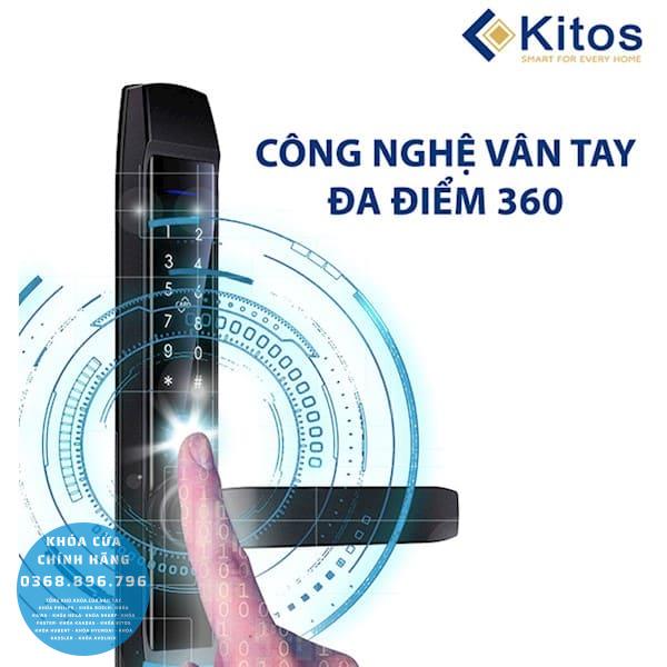 Khóa cửa nhôm vân tay Kitos KT AL520 II Plus - lắp đặt thực tế