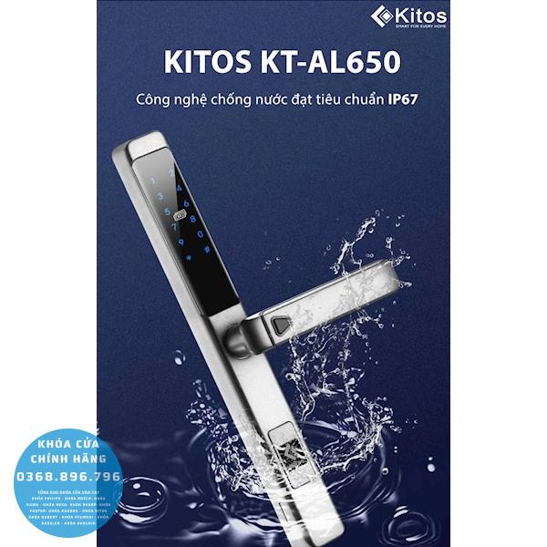 Khóa cửa nhôm vân tay Kitos KT AL650 - lắp đặt thực tế