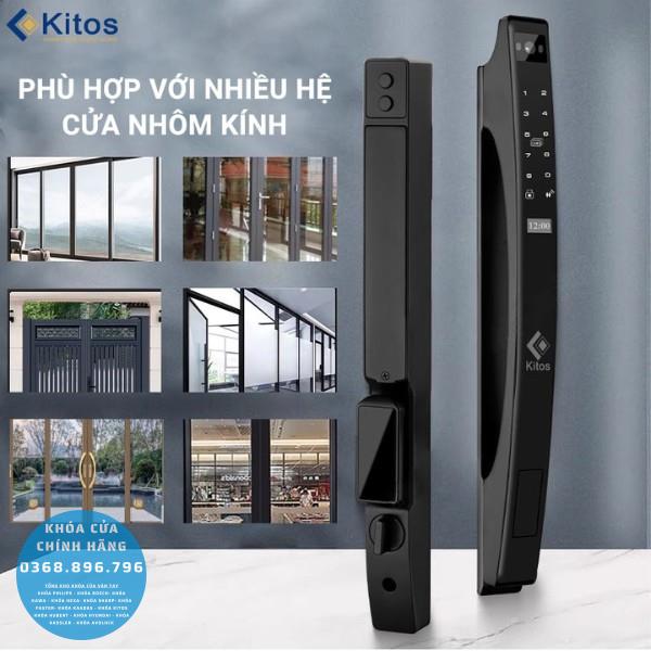 Khóa cửa nhôm Kitos KT-ALS3 face ID - lắp đặt thực tế