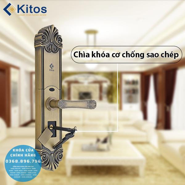 Khóa cửa vân tay tân cổ điển Kitos KT C200 - mặt sau