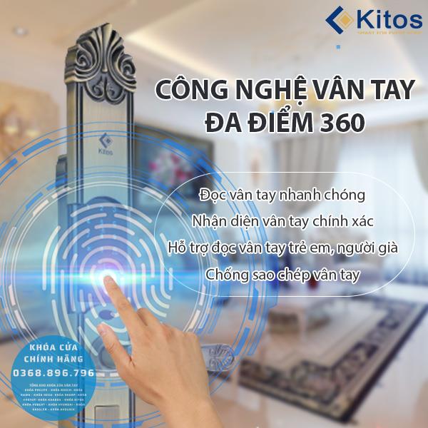 Khóa cửa vân tay tân cổ điển Kitos KT C200 - lắp đặt thực tế