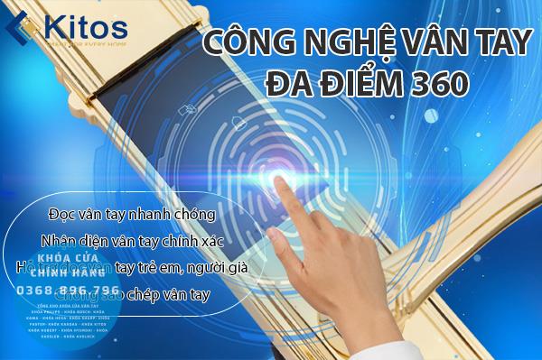 Khóa cửa vân tay tân cổ điển Kitos KT C800 - lắp đặt thực tế