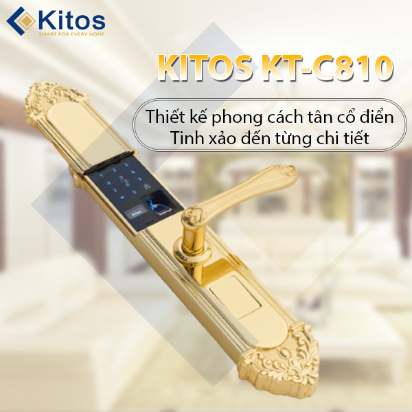 Khóa cửa vân tay tân cổ điển Kitos KT C810 chính hãng