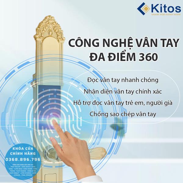 Khóa cửa vân tay tân cổ điển Kitos KT C810 - lắp đặt thực tế