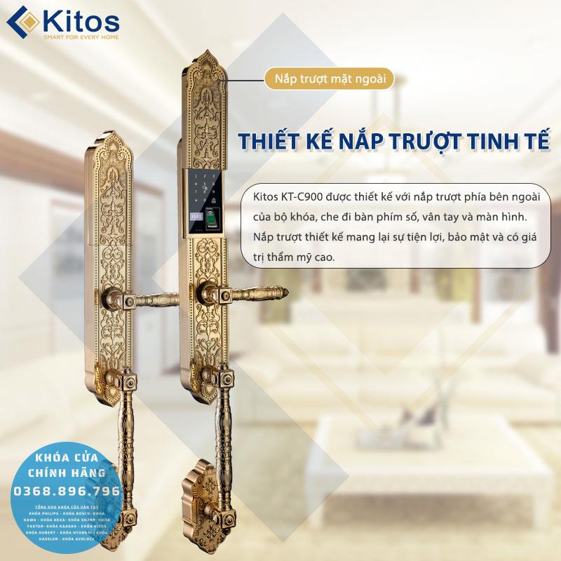 Khóa cửa vân tay tân cổ điển Kitos KT C900 - mặt sau