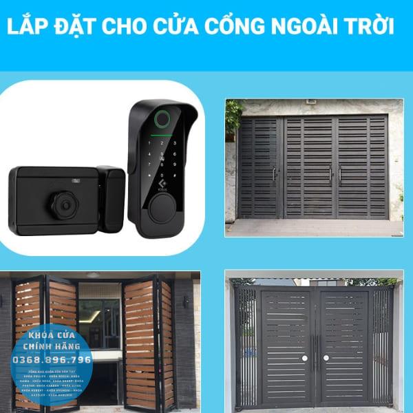 Khóa cửa cổng vân tay Kitos KT-DL03 Pro - mặt sau