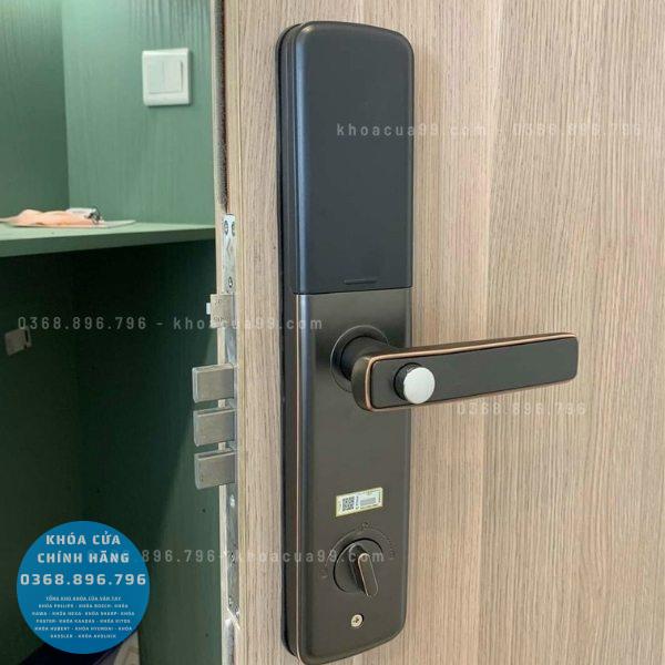 Khóa cửa vân tay Kitos KT G900 - lắp đặt thực tế
