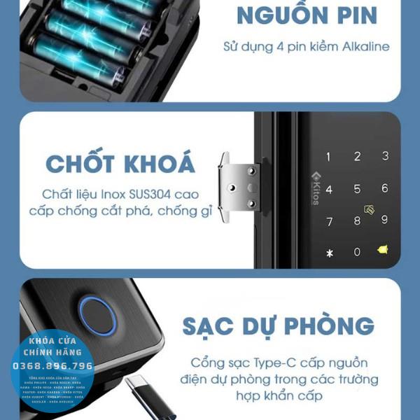 Khóa cửa kính cường lực Kitos KT GL30 PRO - phụ kiện