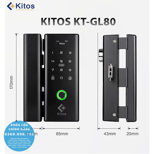 Khóa cửa kính cường lực vân tay Kitos KT GL80 - chi tiết