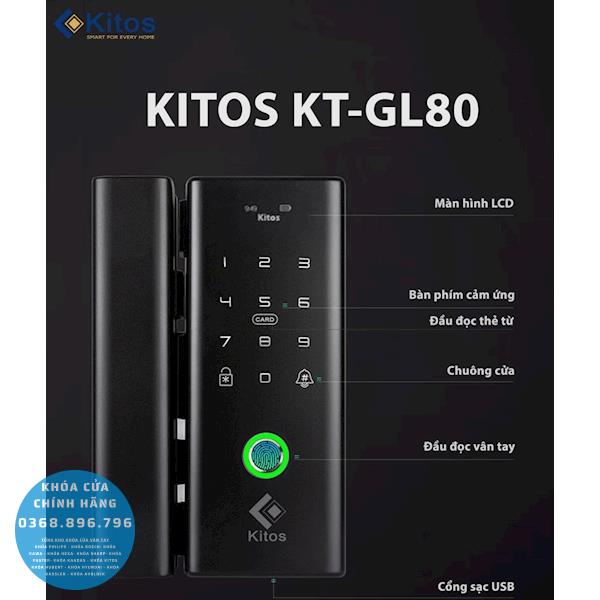 Khóa cửa kính cường lực vân tay Kitos KT GL80 - lắp đặt thực tế