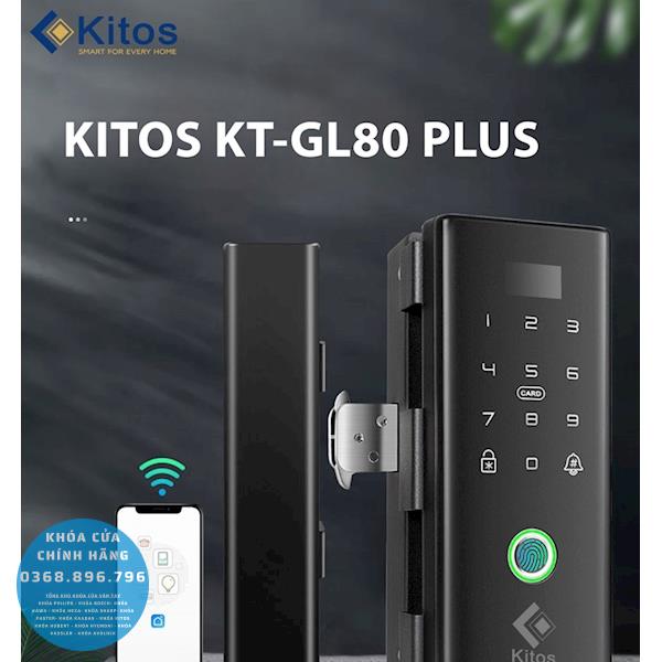 Khóa cửa kính cường lực vân tay Kitos KT GL80 Plus - mặt sau