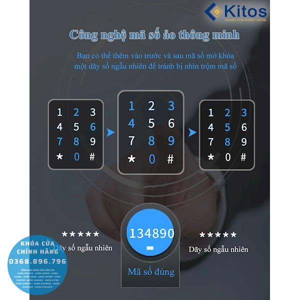 Khóa cửa vân tay Kitos KT P830 - thông số kỹ thuật