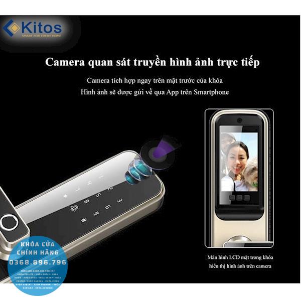Khóa cửa vân tay Kitos KT X3, Camera trên khóa - mặt sau