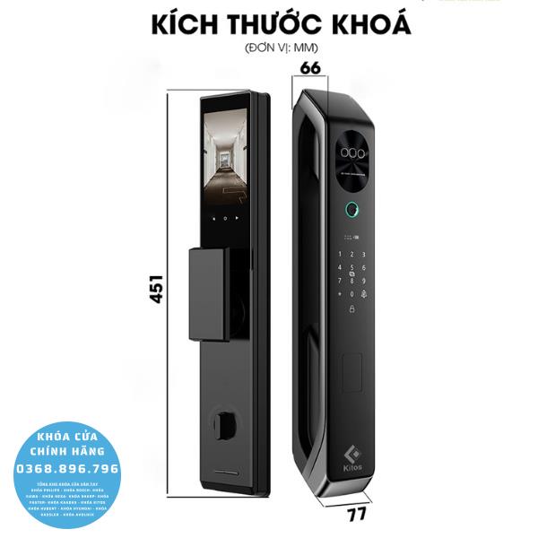 Khóa cửa vân tay Kitos KT X7 FACE ID  - mặt sau