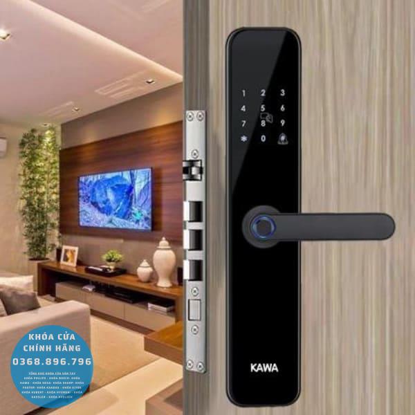 Khóa cửa vân tay Kawa K204 - mặt sau