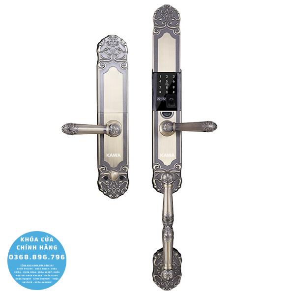 Khóa cửa vân tay tân cổ điển Kawa KDS02 - mặt sau