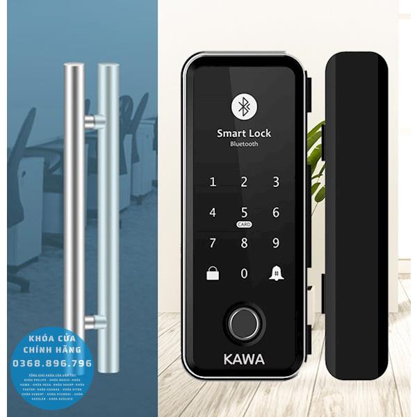 Khóa cửa kính cường lực vân tay Kawa KG01 - mặt sau
