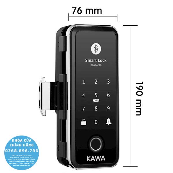 Khóa cửa kính cường lực vân tay Kawa KG01 - chi tiết