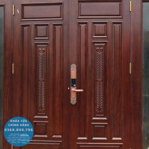 Khóa cửa vân tay tân cổ điển Kawa KG03 - lắp đặt thực tế