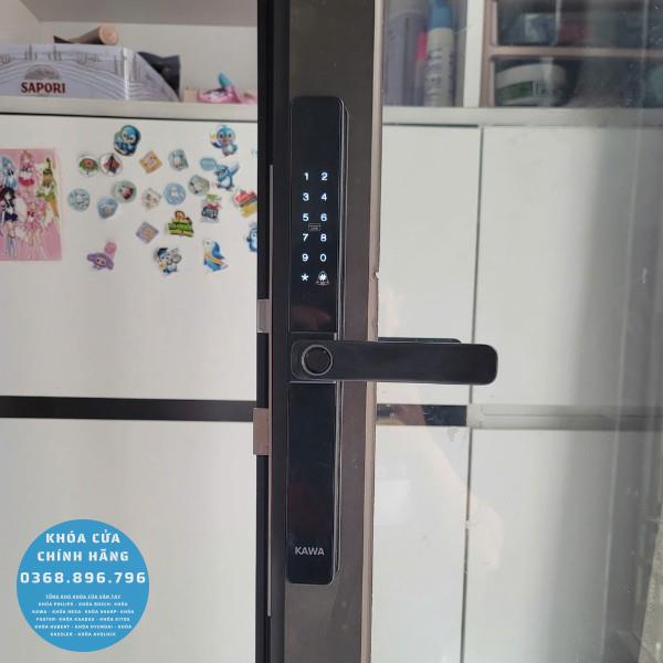 Khóa cửa nhôm kính vân tay Kawa KN105 - mặt sau