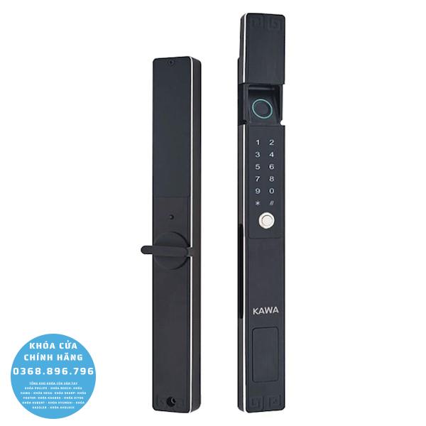 Khóa cửa nhôm kính vân tay Kawa KN302 chống nước Ip67 - lắp đặt thực tế