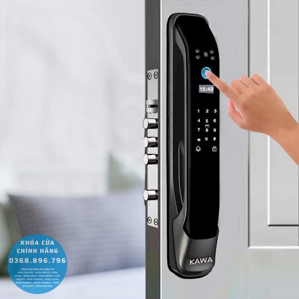 Khóa cửa vân tay Kawa KT305 Face 3D - mặt sau