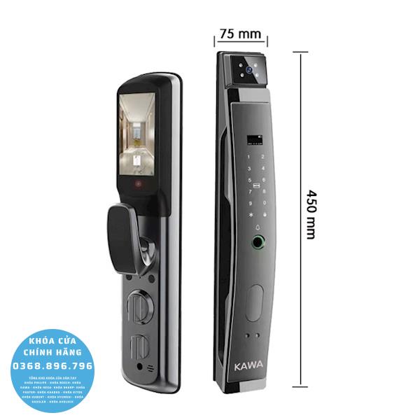 Khóa cửa vân tay Kawa KT50 Face 3 - chi tiết