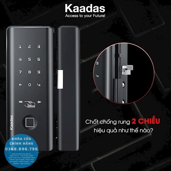 Khóa cửa kính vân tay Kaadas R8 - lắp đặt thực tế