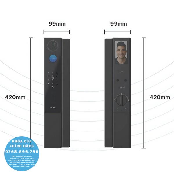 Khóa vân tay Hexa P200 Promax face 3D - lắp đặt thực tế