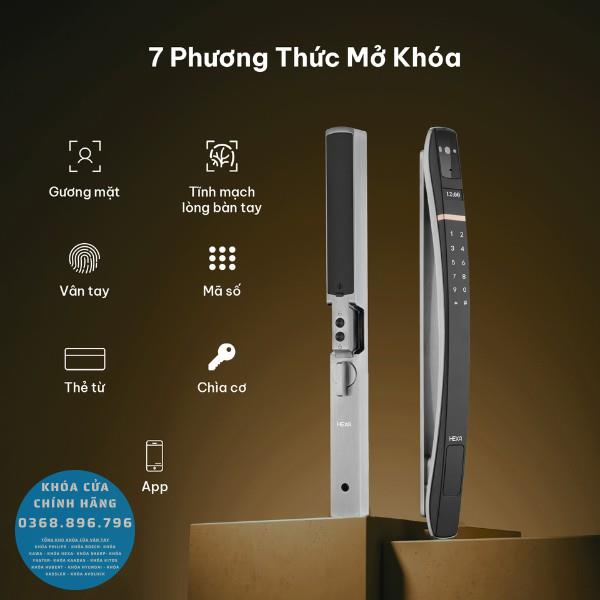 Khóa vân tay Hexa P300 Pro Face 3D cho cửa nhôm - mặt sau