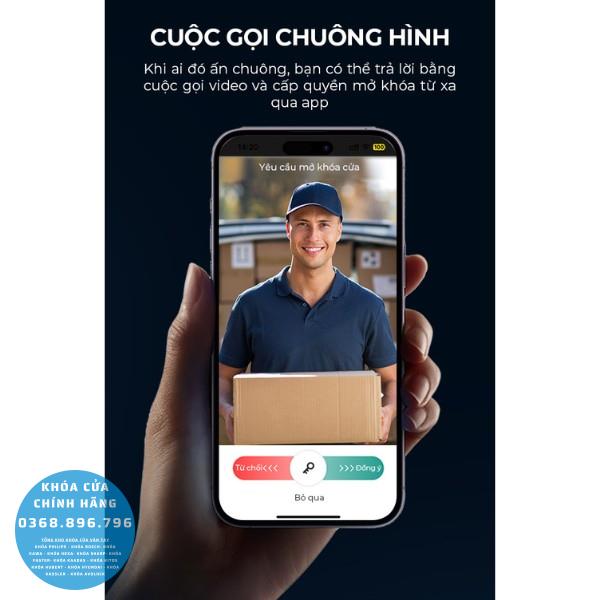 Khóa cửa vân tay Kaadas Q9-FVP tĩnh mạch ngón tay và face id - lắp đặt thực tế