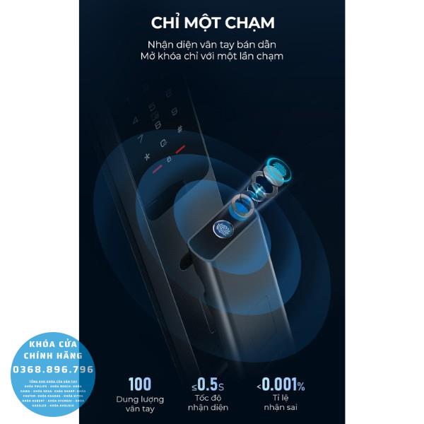 Khóa cửa vân tay Kaadas Q9-FVP tĩnh mạch ngón tay và face id - thông số kỹ thuật